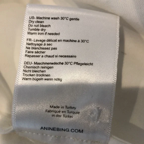 Anine Bing Victoria Pleated Cotton-poplin Blouse NWT Large - Picture 10 of 10